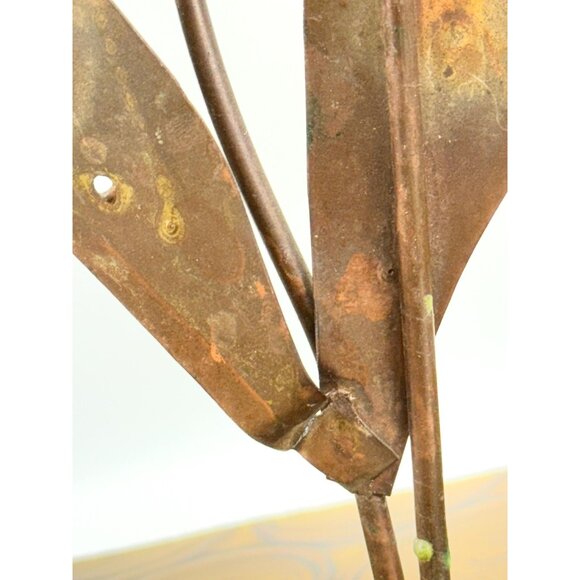 Vintage 1970s butterflies copper sculpture, enamel painted metal, 19.5" tall - Picture 9 of 10